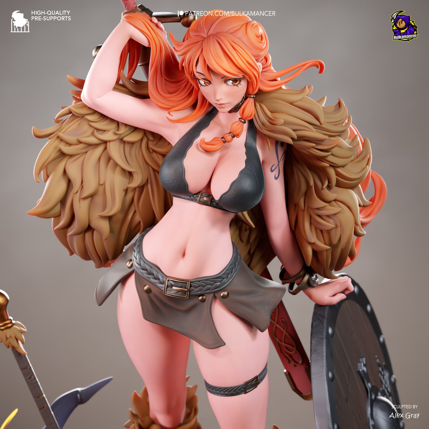 Wetterkönigin-Navigatorin Garage Kit - Walküren-Piratin im Maßstab 1:8 - 3D-gedruckte Bulkamancer Harzfigur