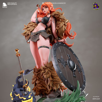 Wetterkönigin-Navigatorin Garage Kit - Walküren-Piratin im Maßstab 1:8 - 3D-gedruckte Bulkamancer Harzfigur