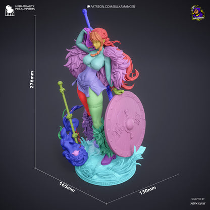 Wetterkönigin-Navigatorin Garage Kit - Walküren-Piratin im Maßstab 1:8 - 3D-gedruckte Bulkamancer Harzfigur