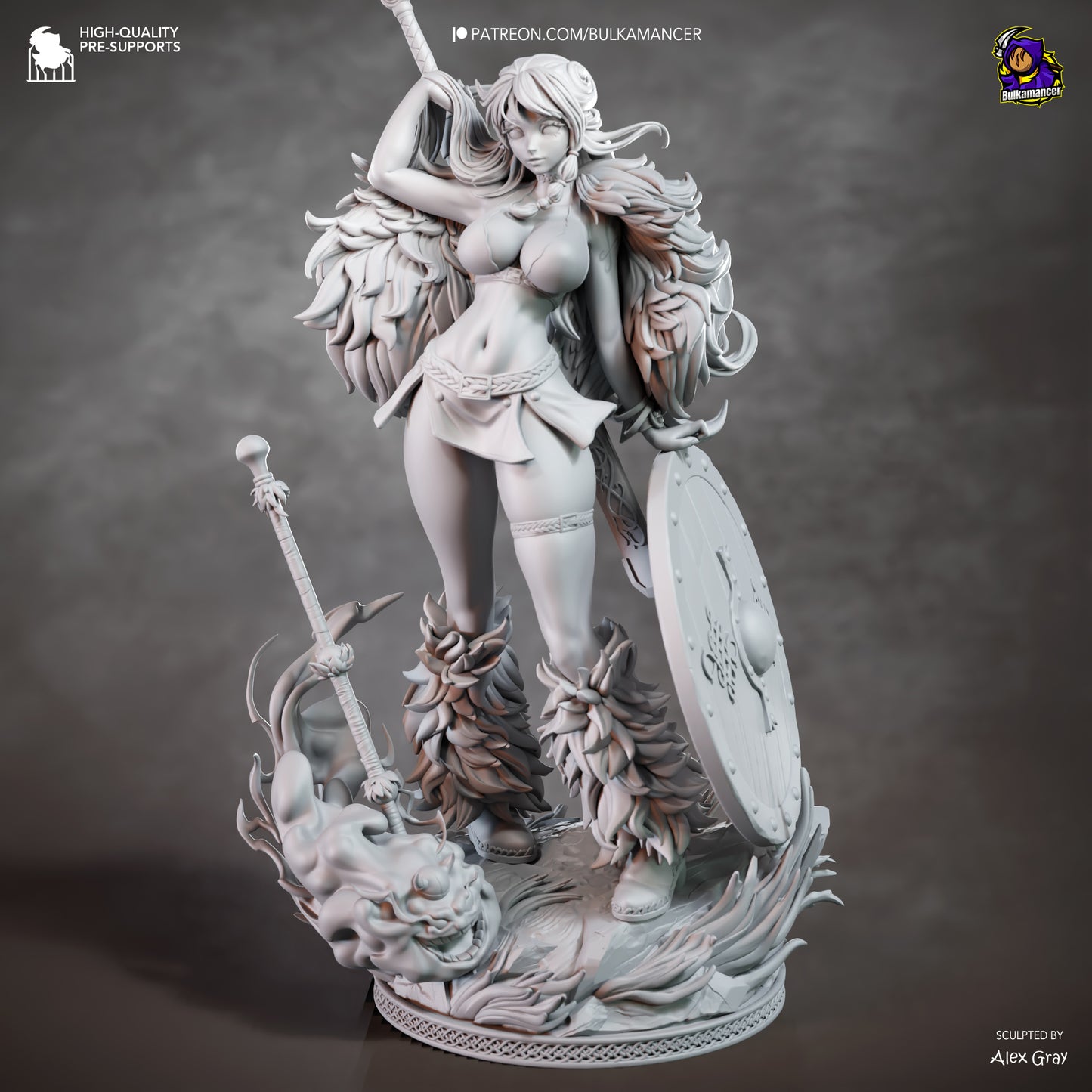 Wetterkönigin-Navigatorin Garage Kit - Walküren-Piratin im Maßstab 1:8 - 3D-gedruckte Bulkamancer Harzfigur