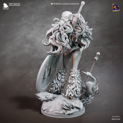 Wetterkönigin-Navigatorin Garage Kit - Walküren-Piratin im Maßstab 1:8 - 3D-gedruckte Bulkamancer Harzfigur