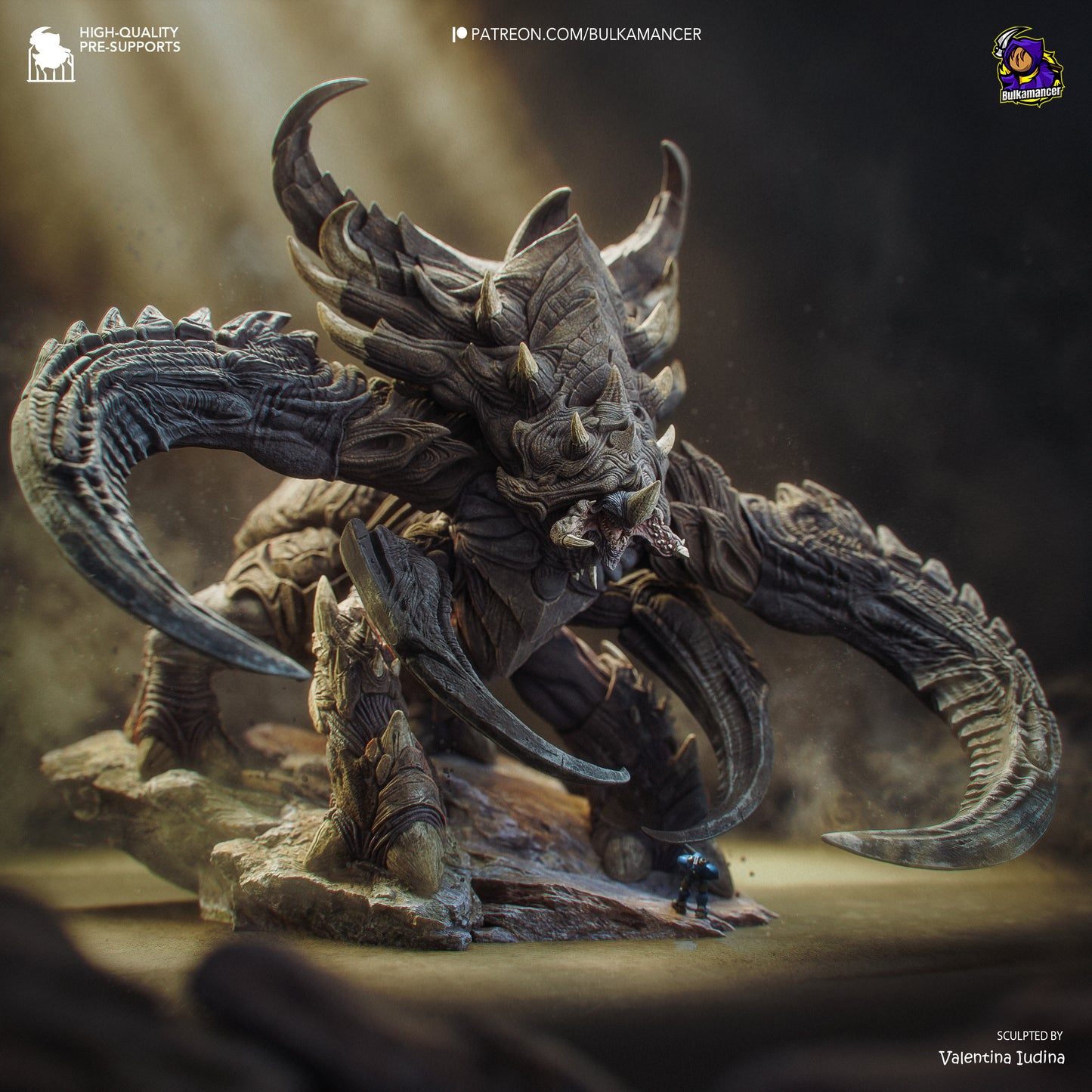 Colossal Swarm Behemoth Garage Kit - Alien Hive Monstrosity Statue 1:8 Scale - 3D Printed Heavy Armored Sci-Fi Beast Resin Figure
