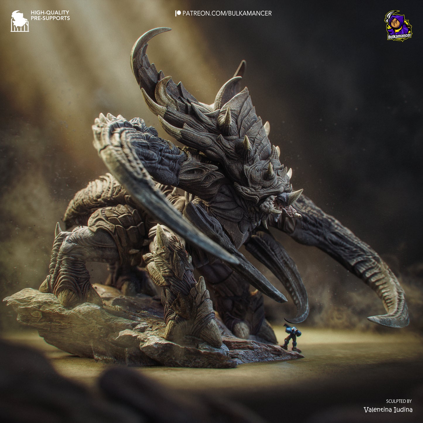 Colossal Swarm Behemoth Garage Kit - Alien Hive Monstrosity Statue 1:8 Scale - 3D Printed Heavy Armored Sci-Fi Beast Resin Figure