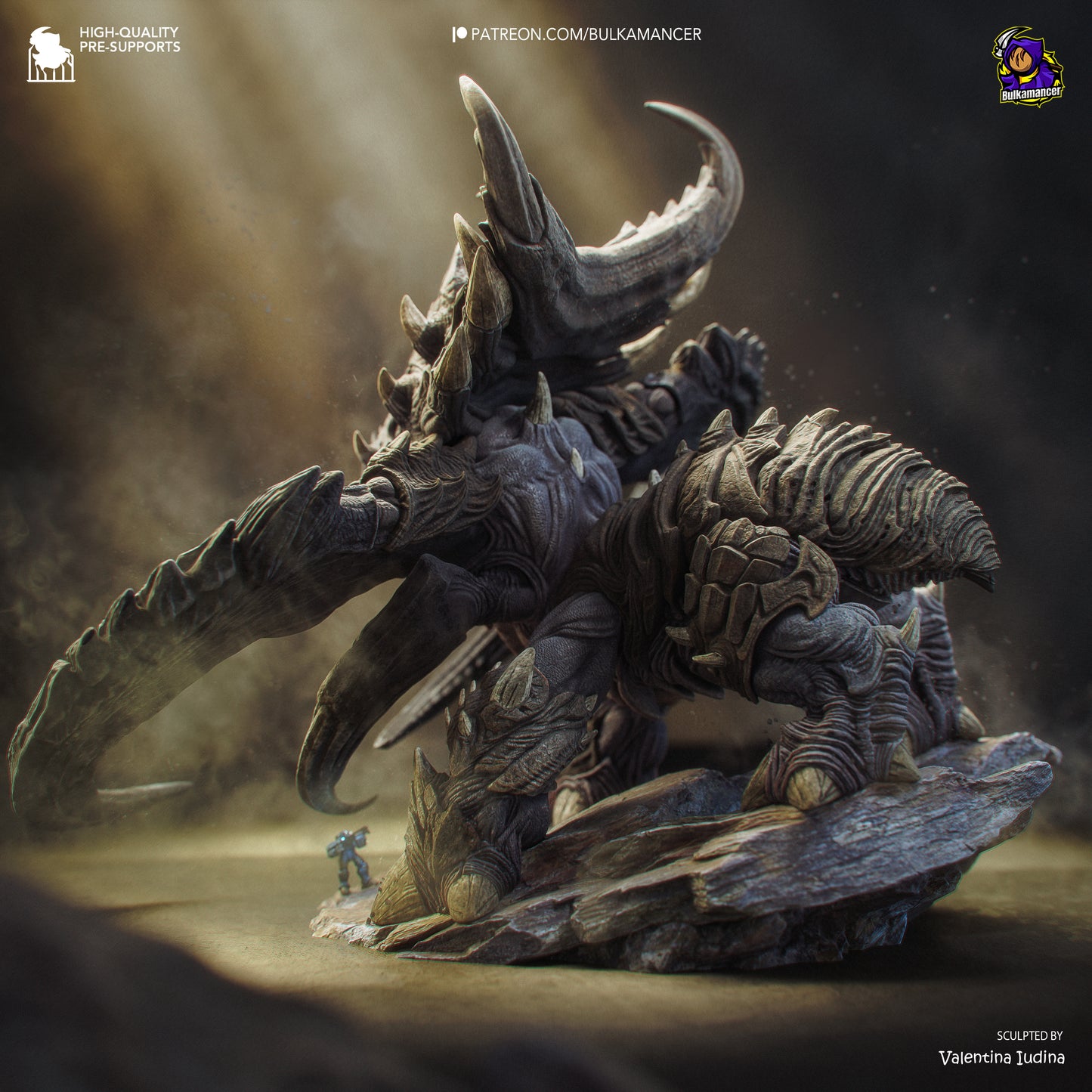 Colossal Swarm Behemoth Garage Kit - Alien Hive Monstrosity Statue 1:8 Scale - 3D Printed Heavy Armored Sci-Fi Beast Resin Figure