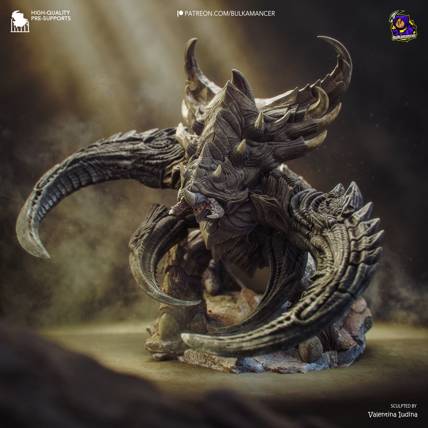 Colossal Swarm Behemoth Garage Kit - Alien Hive Monstrosity Statue 1:8 Scale - 3D Printed Heavy Armored Sci-Fi Beast Resin Figure
