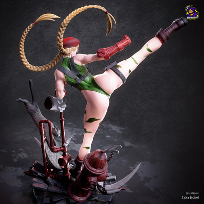 Delta-Agentin Garage Kit - Zopf-Stürmerin Statue im Maßstab 1:8 - 3D-gedruckte Kampfsport-Harzfigur
