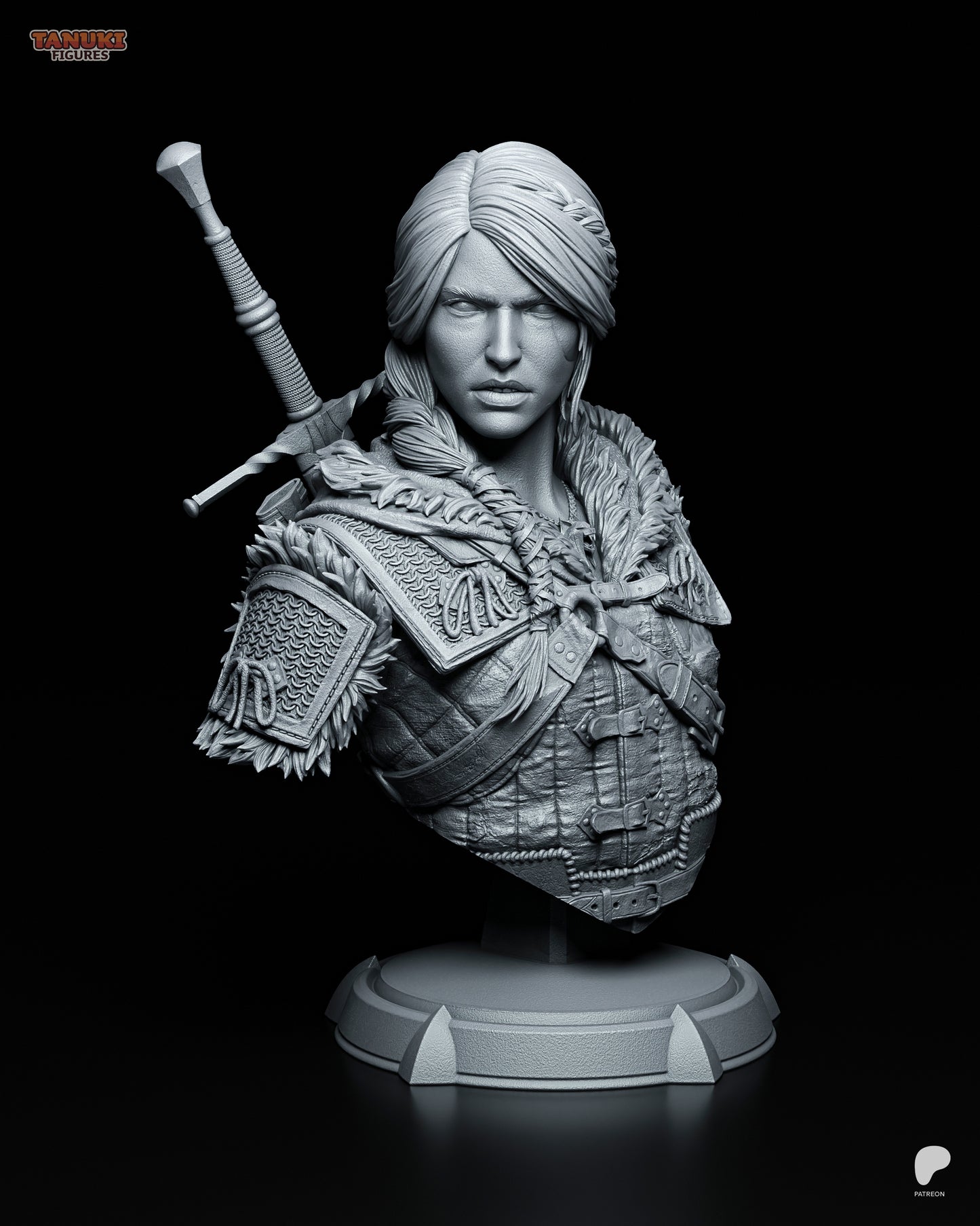 Child of Destiny Garage Kit | Lady of Space and Time (Full Statue/Bust 1:8 & 1:6) | 3D Printed Swordmistress Resin Figure
