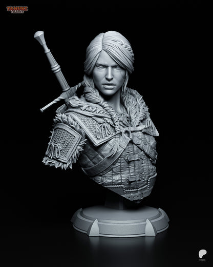 Child of Destiny Garage Kit | Lady of Space and Time (Full Statue/Bust 1:8 & 1:6) | 3D Printed Swordmistress Resin Figure