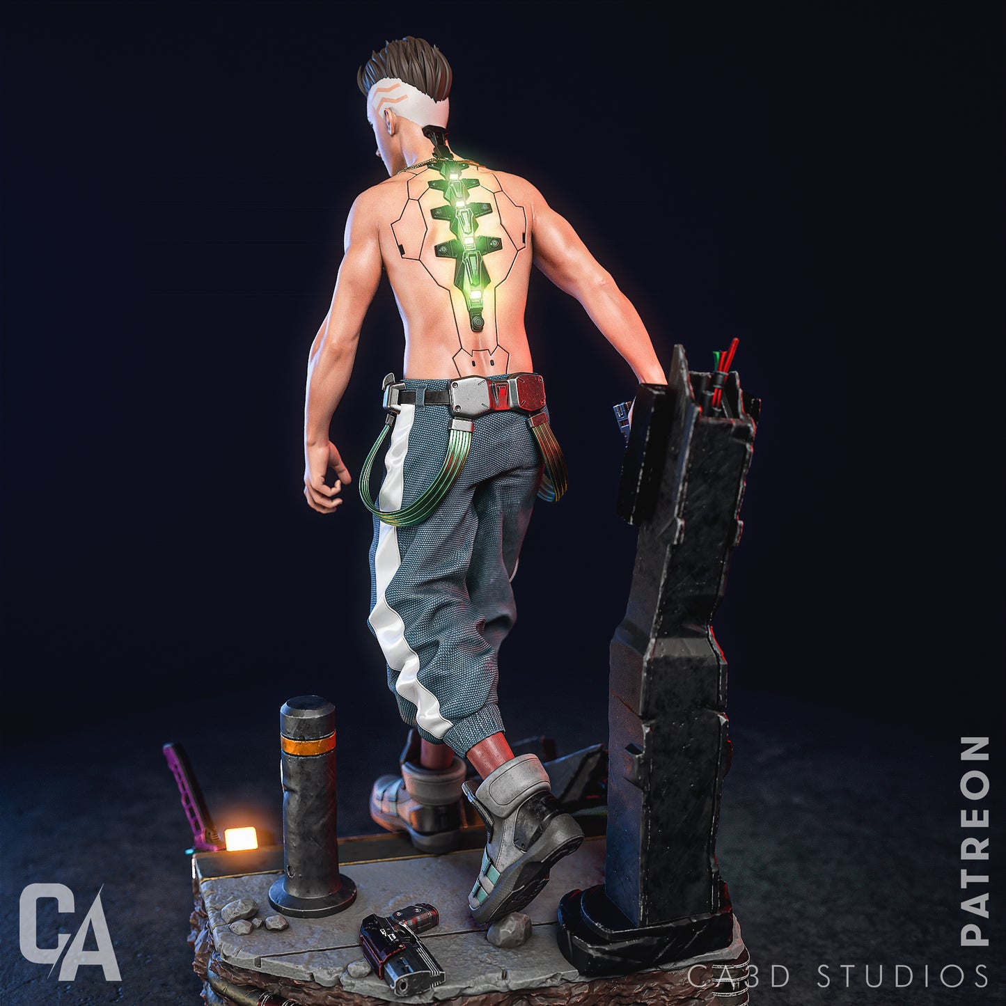 Urban Vanguard Garage Kit - Tech-Vigilante Statue 1:6 Scale - 3D Printed Street Legend Resin Figure