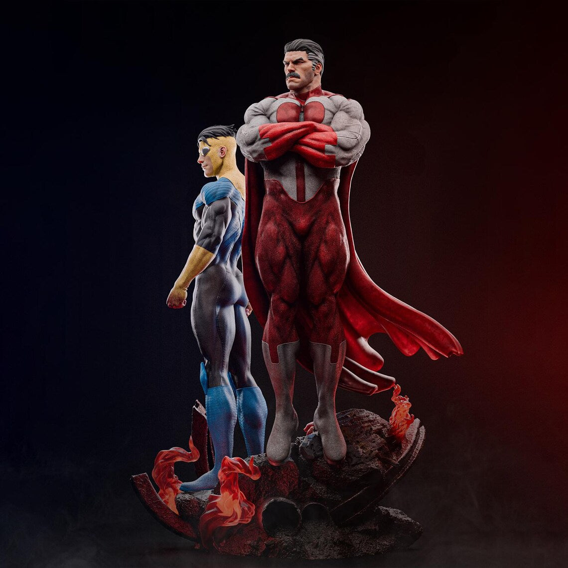 Unstoppable Alliance Diorama Garage Kit - Cosmic Father & Son 1:6 Scale Statue - 3D-Printed Superhero Resin Figure