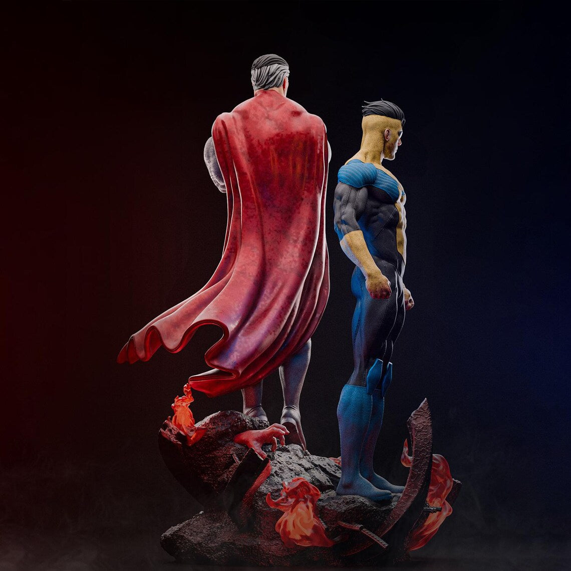 Unstoppable Alliance Diorama Garage Kit - Cosmic Father & Son 1:6 Scale Statue - 3D-Printed Superhero Resin Figure