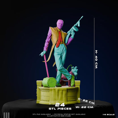 Grünengesichtiger Unruhestifter Garage Kit - Zoot Suit Chaos im Maßstab 1:6 - 3D-gedruckte Toon Studios Harzfigur