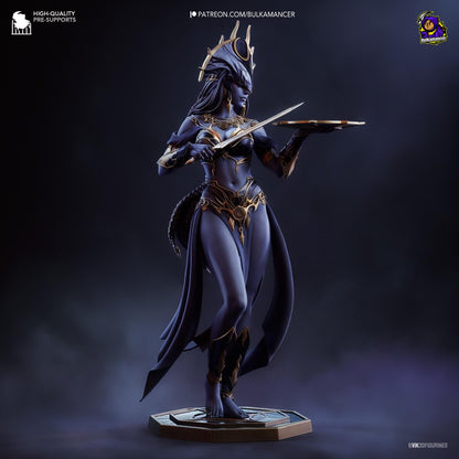 Shadow Deity Garage Kit - Void Matriarch Statue 1:8 Scale - 3D Printed Midnight Veil Resin Figure