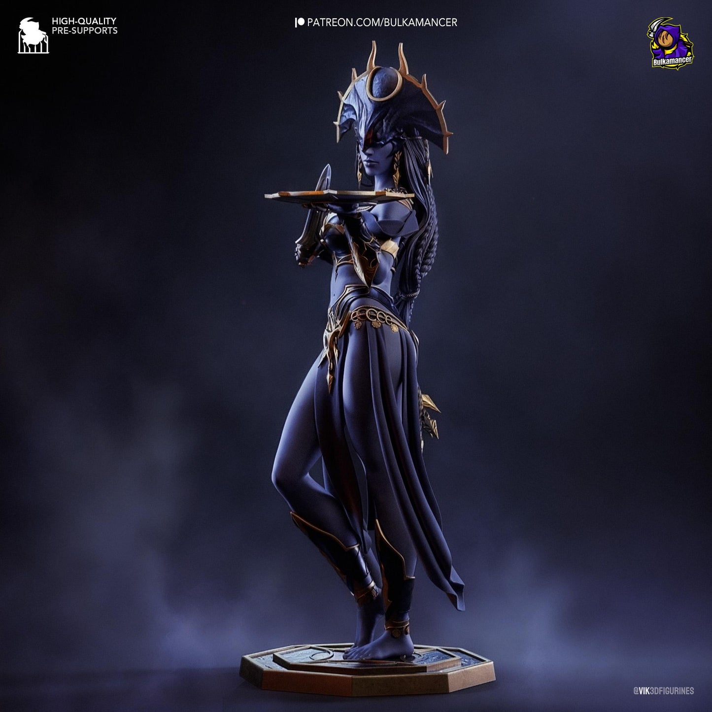 Shadow Deity Garage Kit - Void Matriarch Statue 1:8 Scale - 3D Printed Midnight Veil Resin Figure