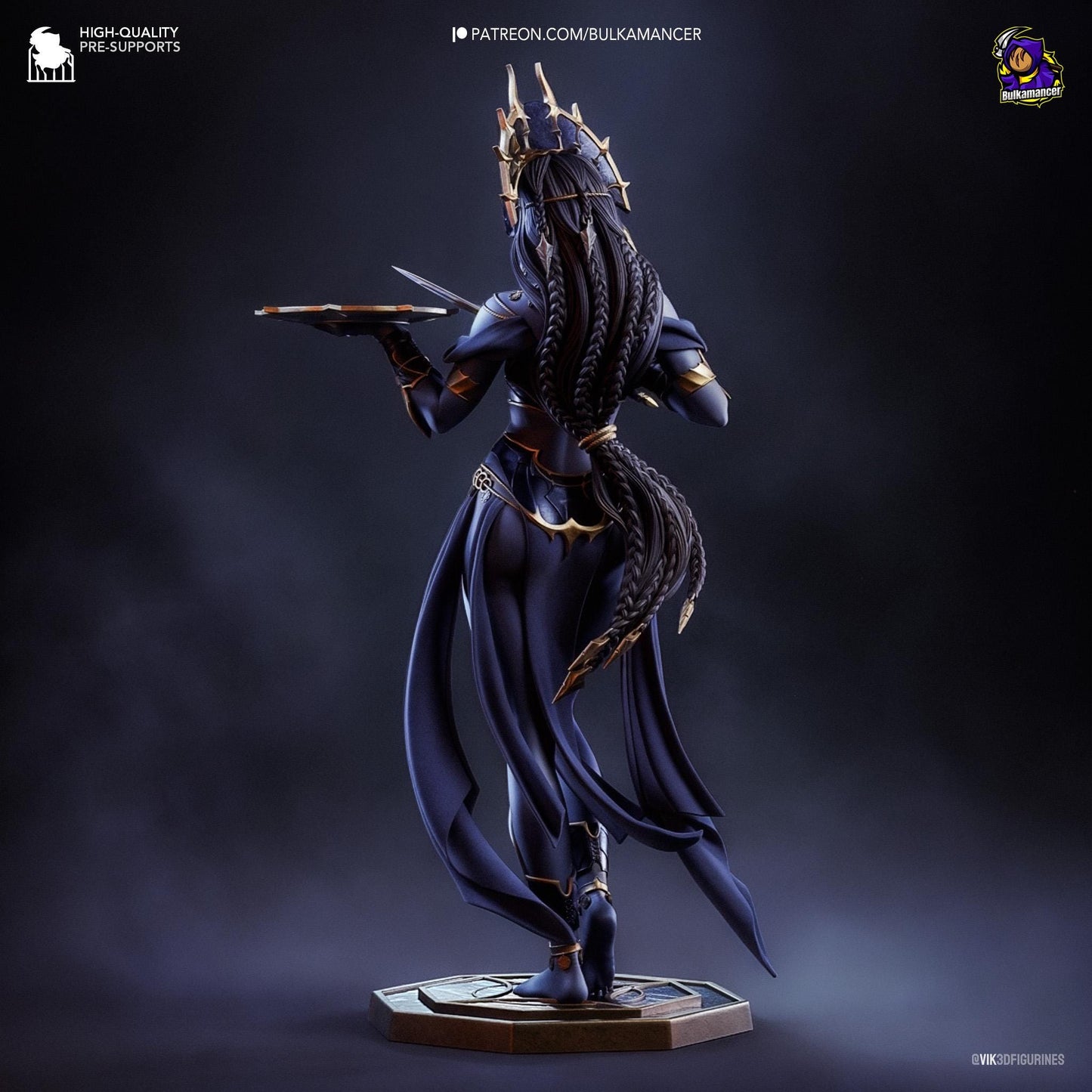 Shadow Deity Garage Kit - Void Matriarch Statue 1:8 Scale - 3D Printed Midnight Veil Resin Figure