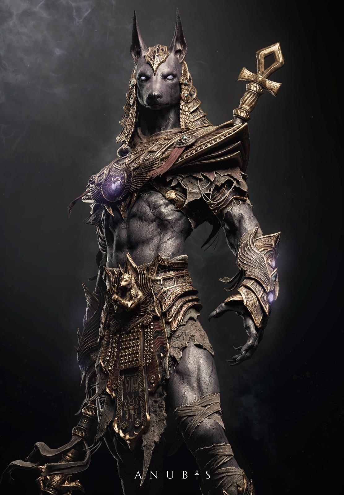 Anubis God of the Afterlife Garage Kit - Egyptian Mythology Collectible Statue - 3D Printed Duat Underworld Deity Resin Figure