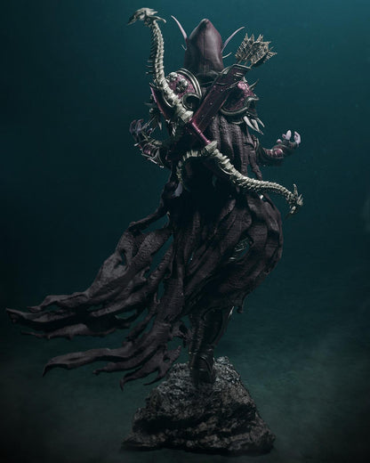 Banshee Queen Garage Kit - Dark Archer Lady Statue 1:12 & 1:6 Scale - 3D Printed Fallen Dark Elf Resin Figure