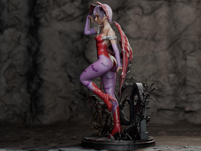 Playful Succubus Garage Kit - Night Realm Sorceress Statue 1:6 Scale - 3D Printed Ethereal Winged Resin Figure