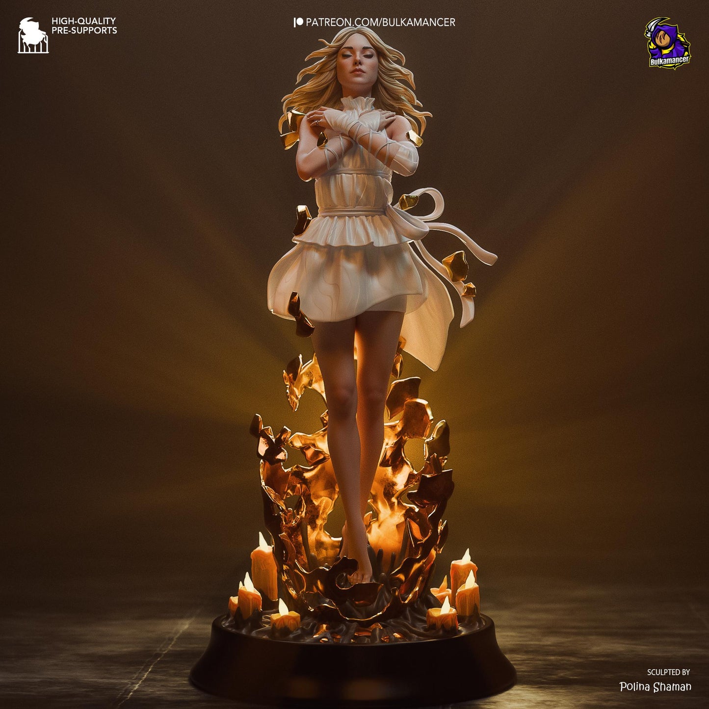 Dusk Walker Garage Kit - Ethereal Wayfarer Statue 1:8 Scale - 3D Printed Mystical Traveler Resin Figure