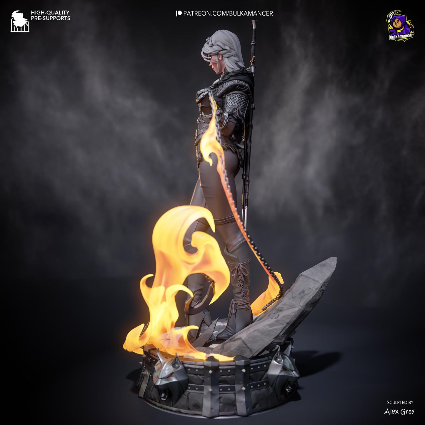 Stylized Child of Destiny Garage Kit - Ancient Lineage Statue 1:8 Scale - 3D Printed Stylized Sorceress Resin Figure