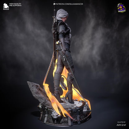 Stylized Child of Destiny Garage Kit - Ancient Lineage Statue 1:8 Scale - 3D Printed Stylized Sorceress Resin Figure