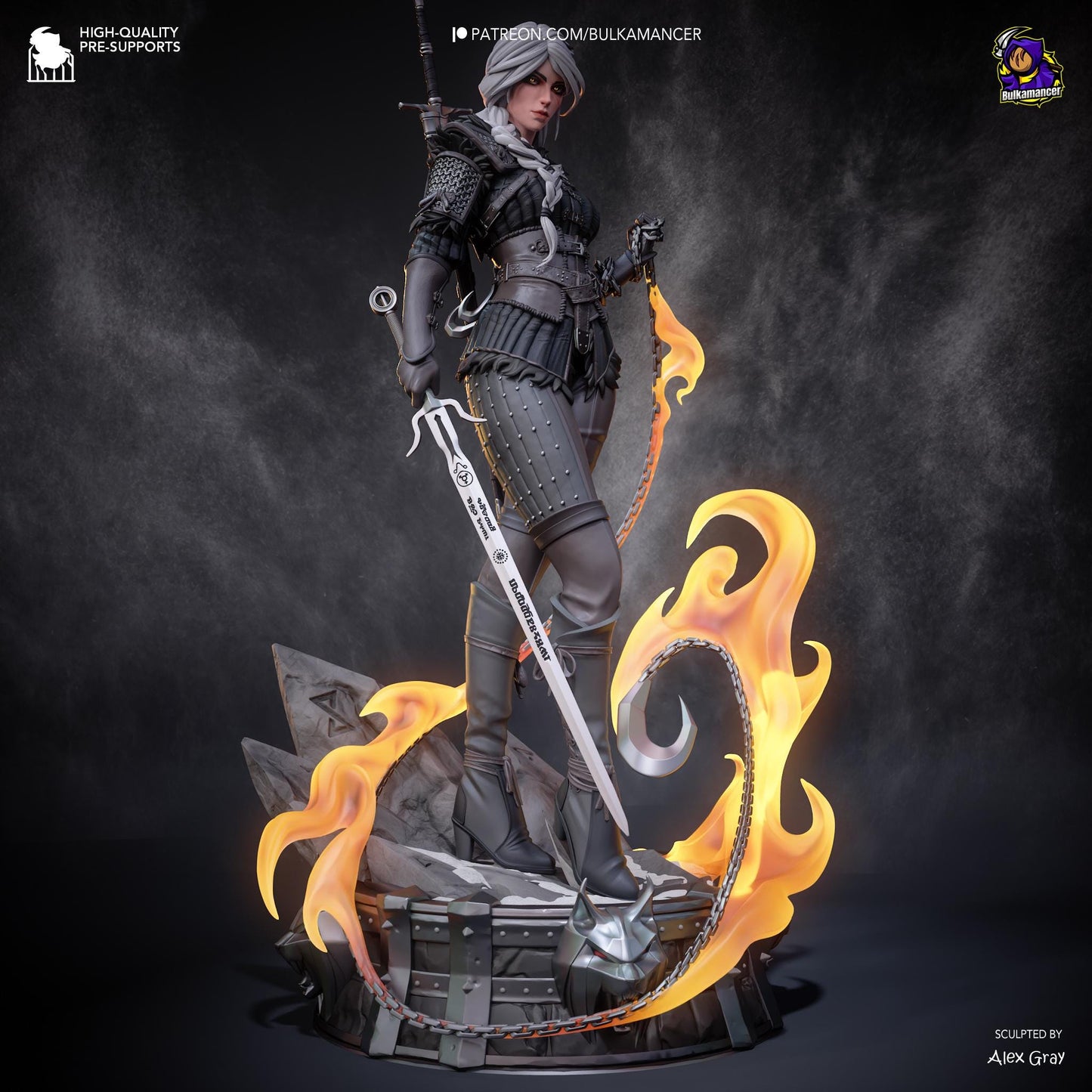 Stylized Child of Destiny Garage Kit - Ancient Lineage Statue 1:8 Scale - 3D Printed Stylized Sorceress Resin Figure