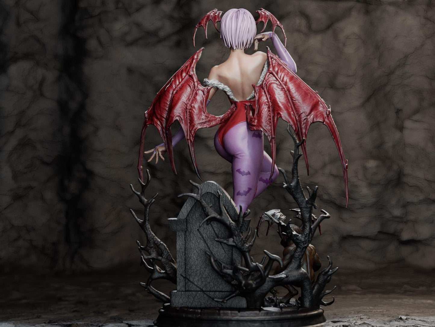 Playful Succubus Garage Kit - Night Realm Sorceress Statue 1:6 Scale - 3D Printed Ethereal Winged Resin Figure