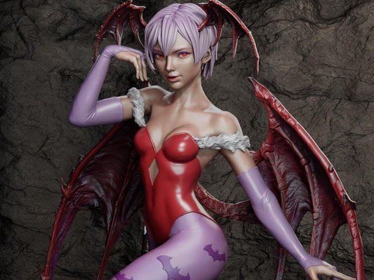 Playful Succubus Garage Kit - Night Realm Sorceress Statue 1:6 Scale - 3D Printed Ethereal Winged Resin Figure