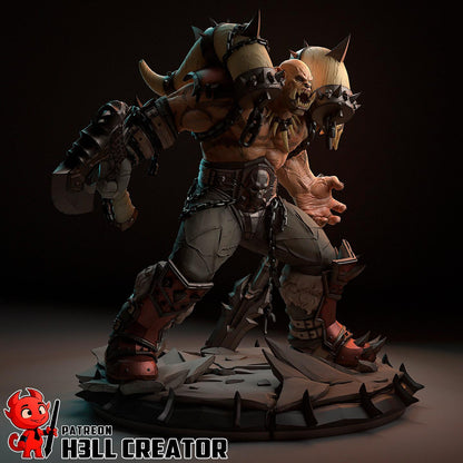 Brutal Warlord Garage Kit - Clan Chieftain Statue 1:14 Scale - 3D Printed Orc Conqueror Resin Figure