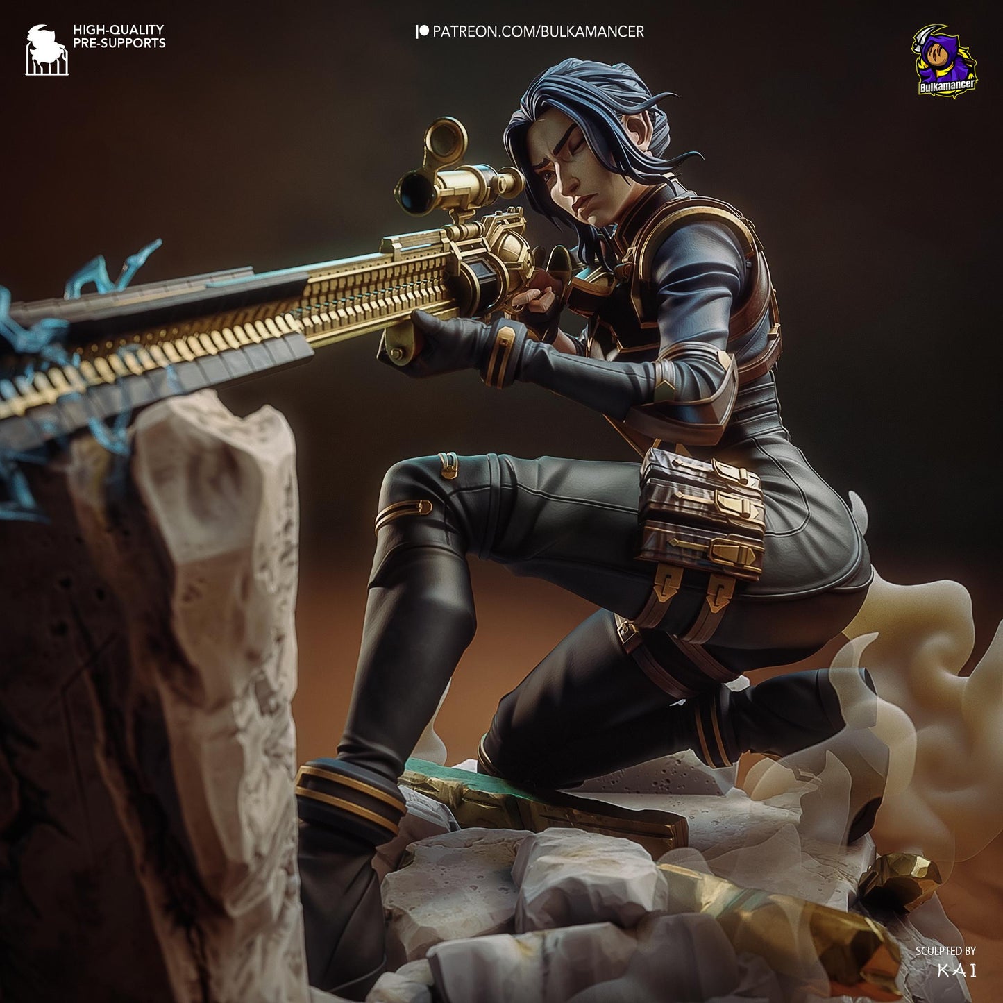 City Enforcer Garage Kit - 1:8 Scale Sniper Guard Statue - 3D Printed Steampunk Detective Resin Figure