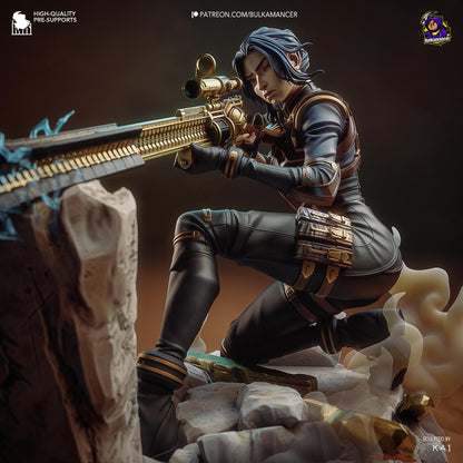 City Enforcer Garage Kit - 1:8 Scale Sniper Guard Statue - 3D Printed Steampunk Detective Resin Figure