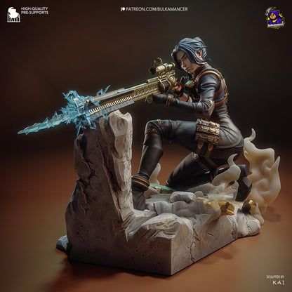 City Enforcer Garage Kit - 1:8 Scale Sniper Guard Statue - 3D Printed Steampunk Detective Resin Figure