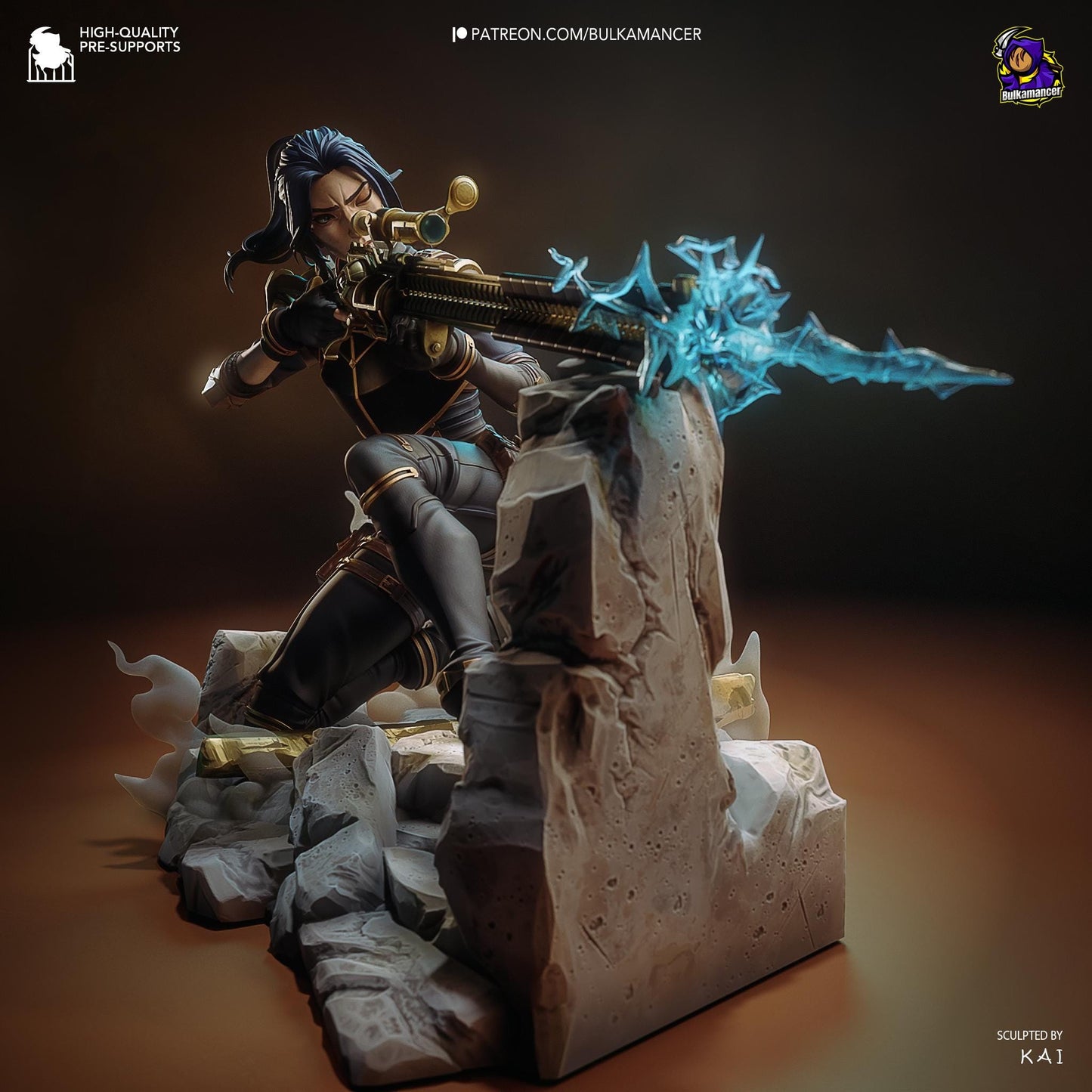 City Enforcer Garage Kit - 1:8 Scale Sniper Guard Statue - 3D Printed Steampunk Detective Resin Figure