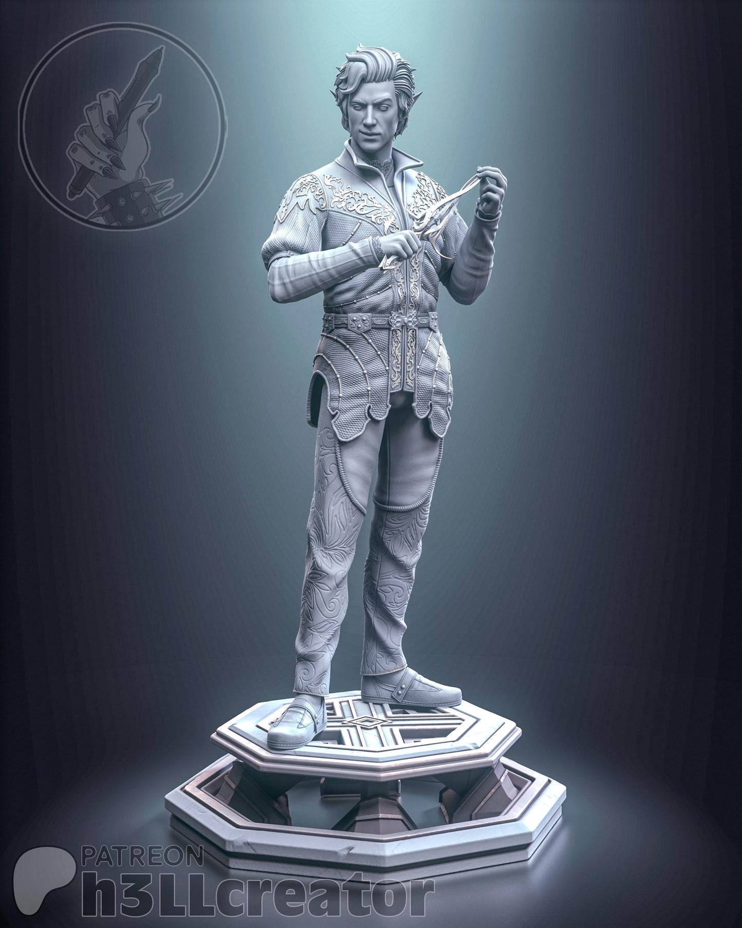Pale Noble Garage Kit - Cunning Vampire Statue 1:12 Scale - 3D Printed Moonlight Wanderer Rogue Resin Figure
