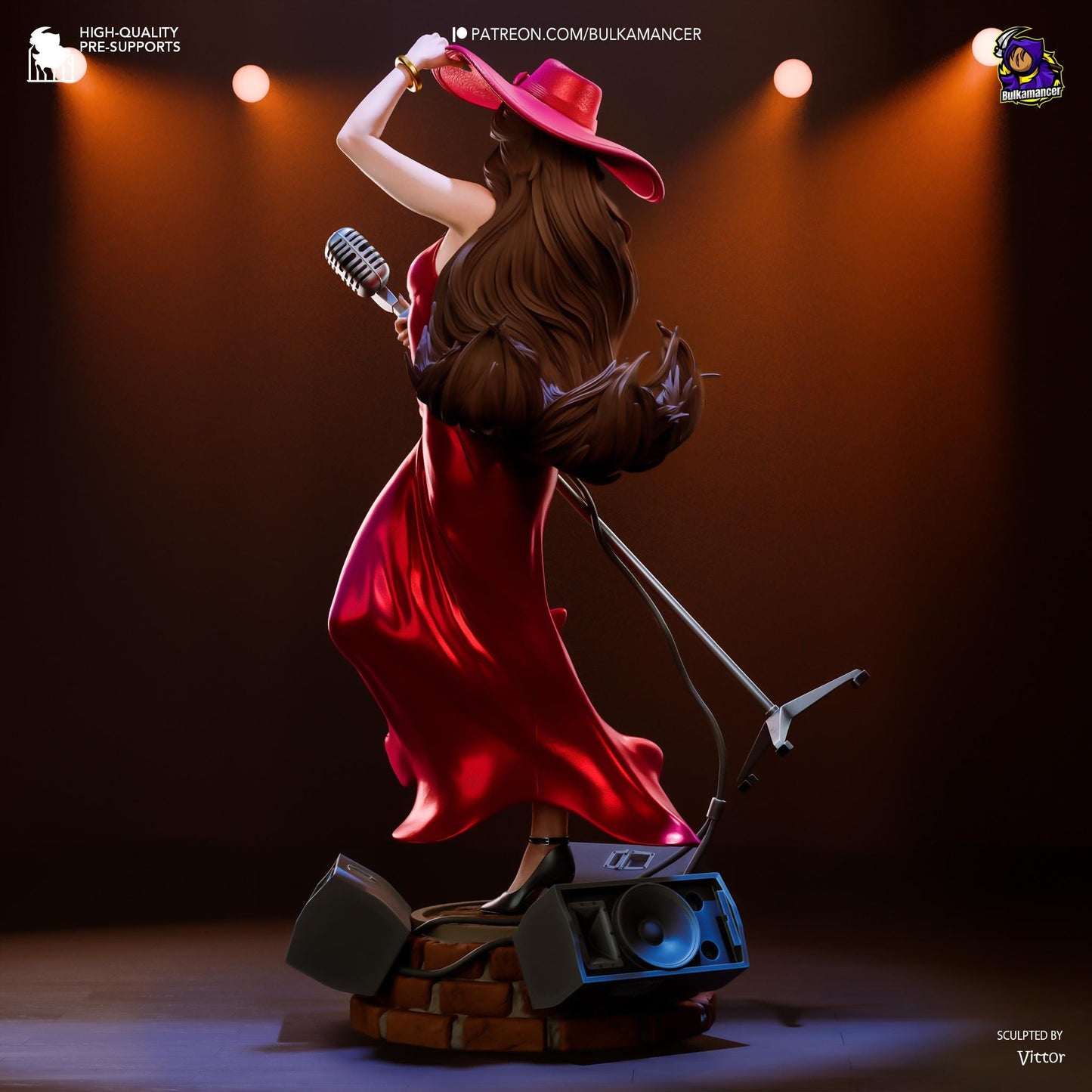 Metropolitan Mayor Garage Kit - Jazz Chanteuse Statue 1:8 Scale - 3D Printed Urban Singer Resin Figure
