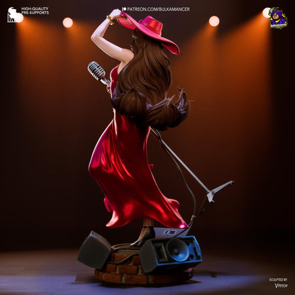Metropolitan Mayor Garage Kit - Jazz Chanteuse Statue 1:8 Scale - 3D Printed Urban Singer Resin Figure