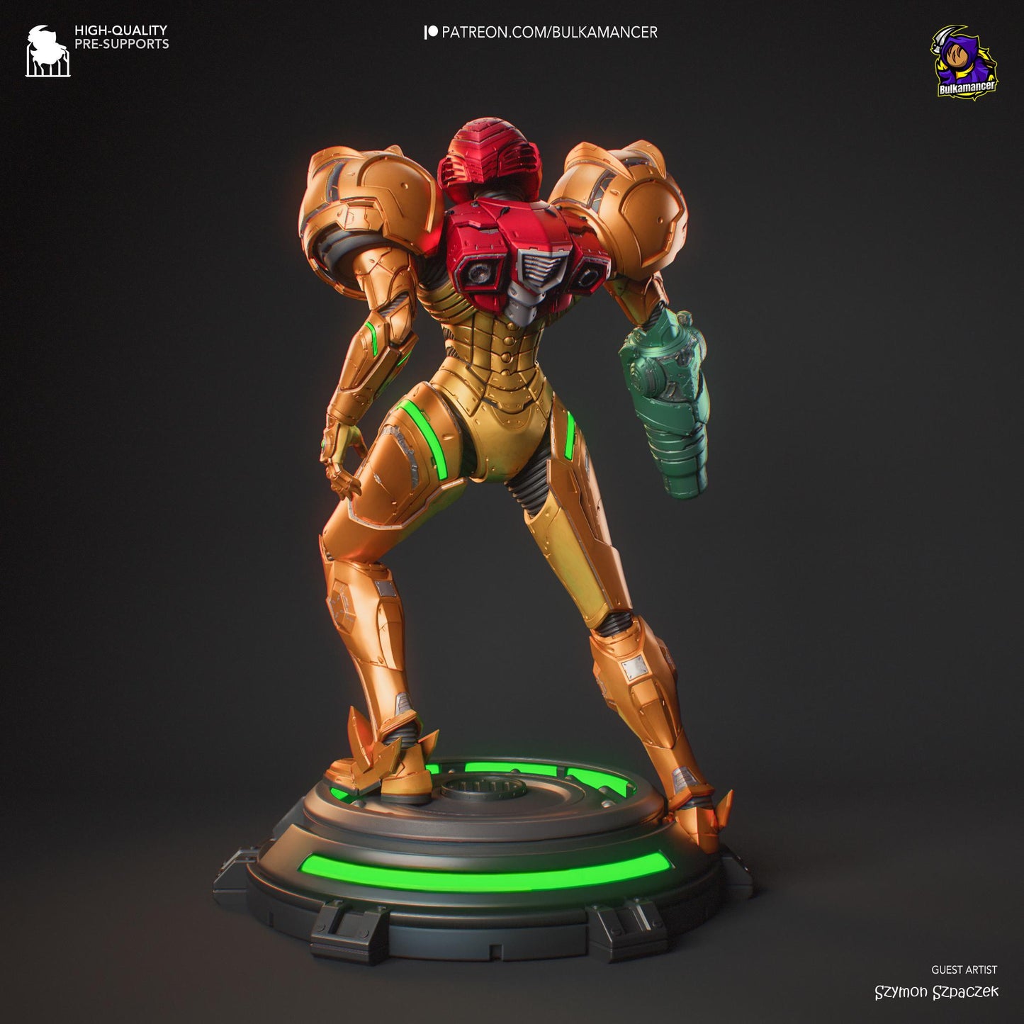Intergalactic Bounty Hunter Garage Kit - Tech-Armor Warrior Statue 1:8 Scale - 3D Printed Sci-Fi Heroine Resin Figure