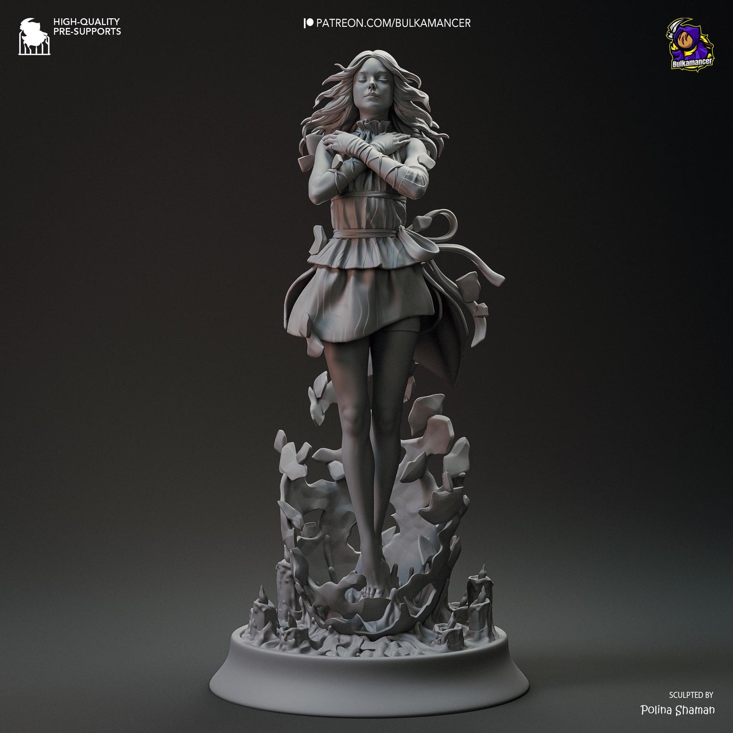 Dusk Walker Garage Kit - Ethereal Wayfarer Statue 1:8 Scale - 3D Printed Mystical Traveler Resin Figure