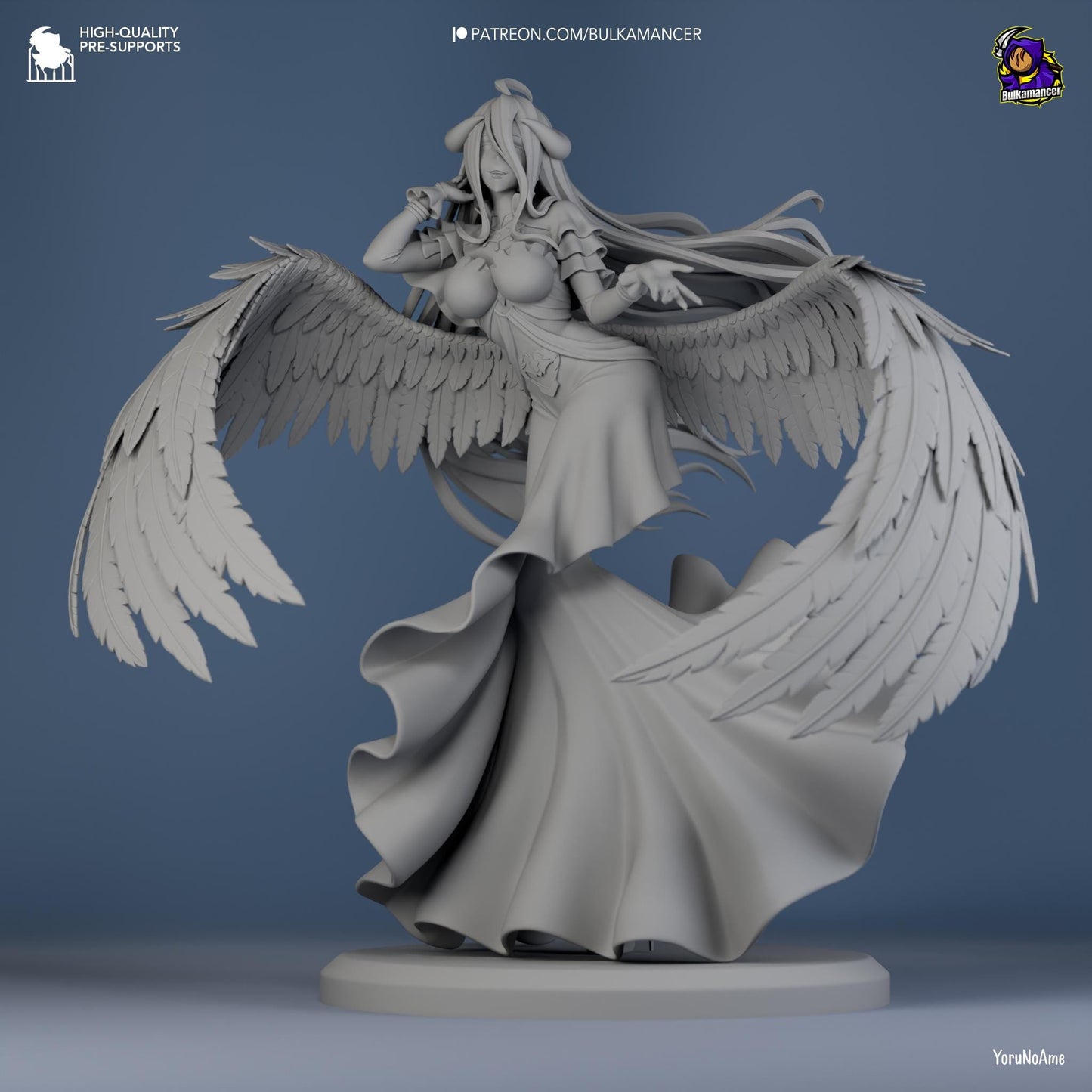 Dark Winged Guardian Garage Kit - Succubus Overseer Statue 1:8 Scale - 3D Printed Ethereal Sentinel Resin Figure