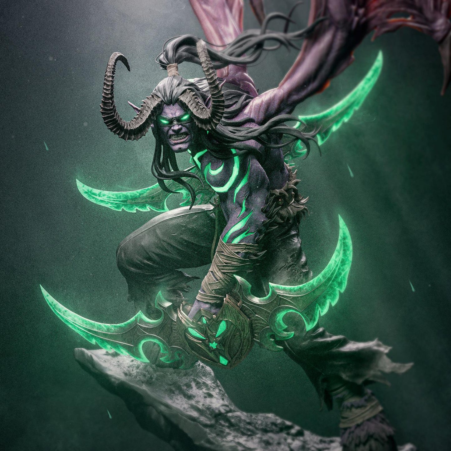 Abyssal Stalker Garage Kit - Elf Outcast Collectibles 1:6 Scale Statue - 3D Printed Horned Anti-Hero Resin Figure