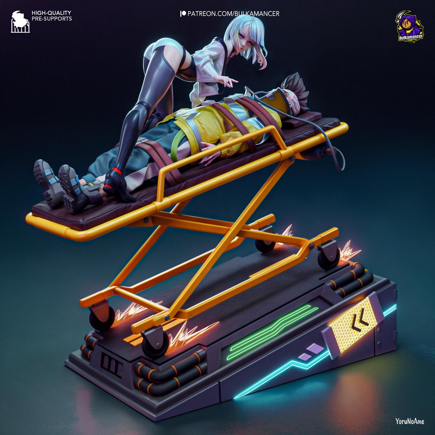 Cybernetic Lovers Garage Kit - Neon Drifters Diorama 1:8 Scale - 3D Printed Dystopian Future Resin Figure