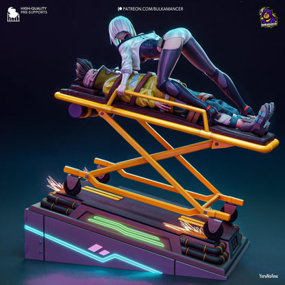 Cybernetic Lovers Garage Kit - Neon Drifters Diorama 1:8 Scale - 3D Printed Dystopian Future Resin Figure