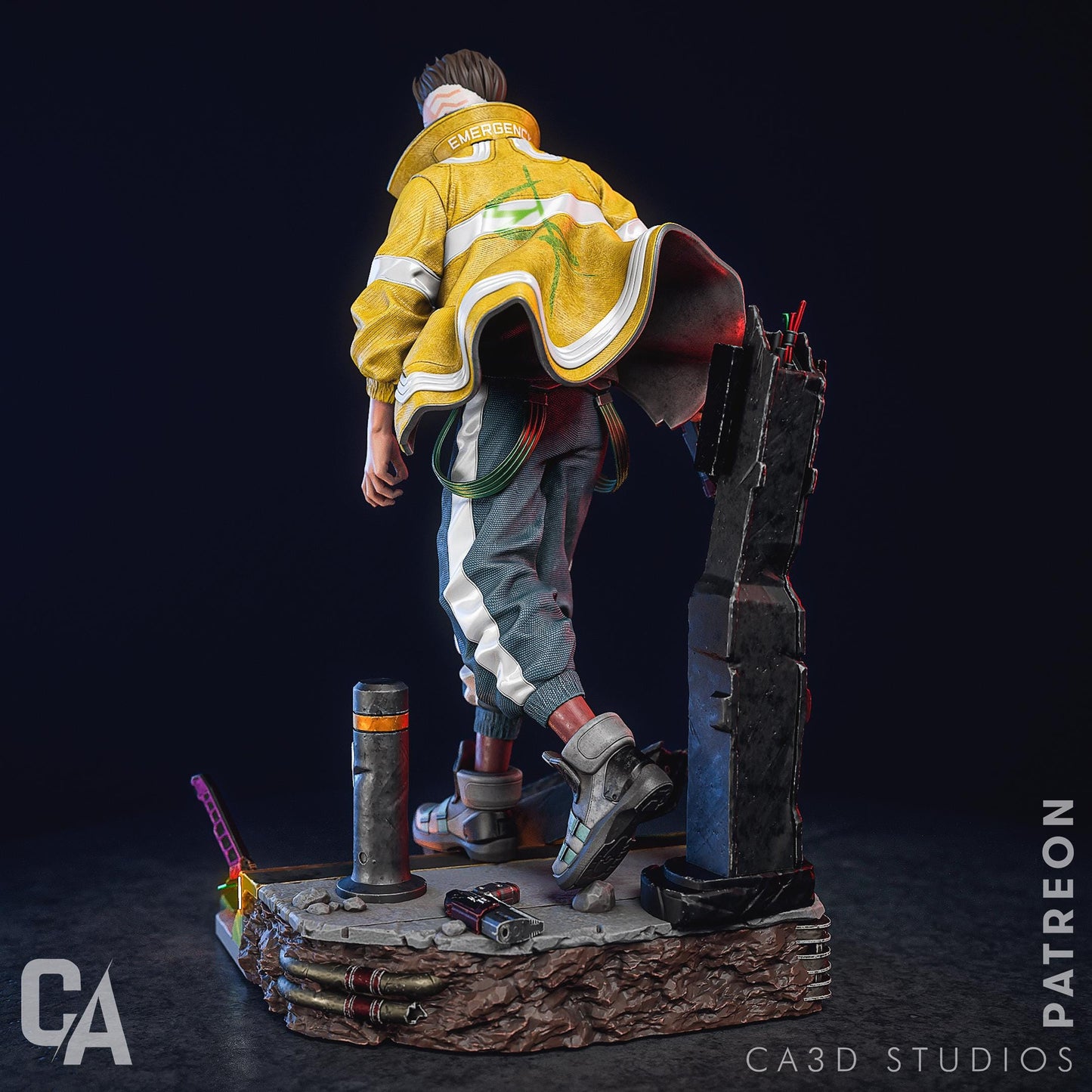 Urban Vanguard Garage Kit - Tech-Vigilante Statue 1:6 Scale - 3D Printed Street Legend Resin Figure