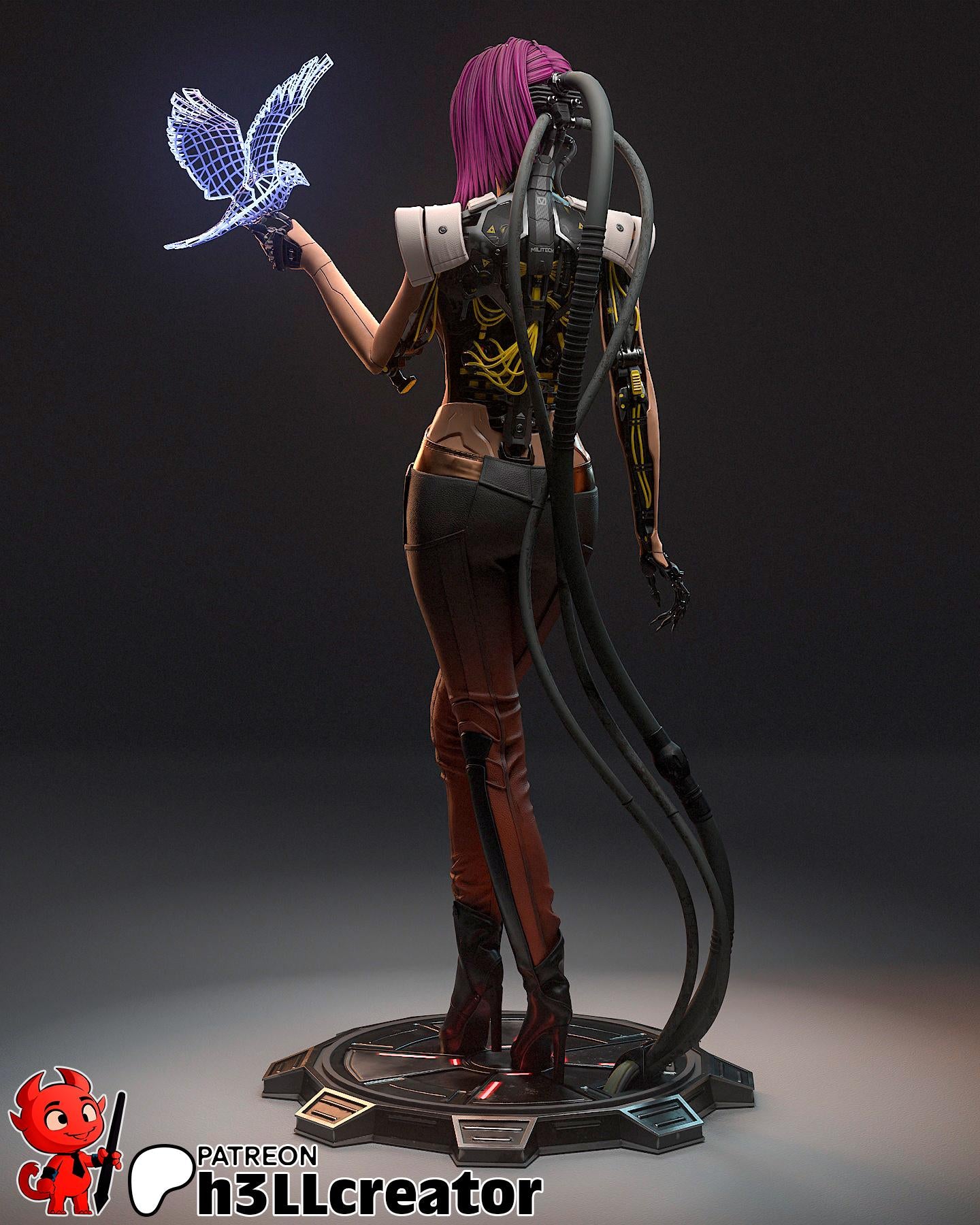 Shadow Intelligence Garage Kit - Digital Ghost Statue & Bust 1:10 Scale - 3D Printed Cyber-Spy Resin Figure