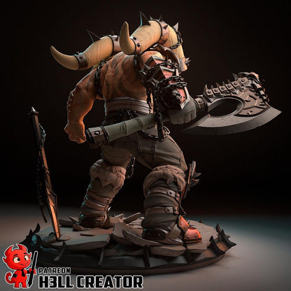 Brutal Warlord Garage Kit - Clan Chieftain Statue 1:14 Scale - 3D Printed Orc Conqueror Resin Figure