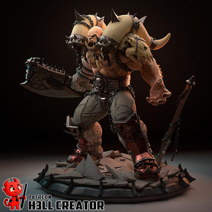 Brutal Warlord Garage Kit - Clan Chieftain Statue 1:14 Scale - 3D Printed Orc Conqueror Resin Figure