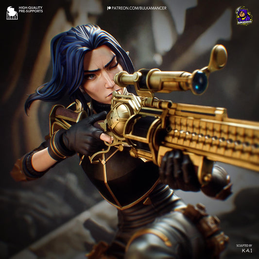 City Enforcer Garage Kit - 1:8 Scale Sniper Guard Statue - 3D Printed Steampunk Detective Resin Figure