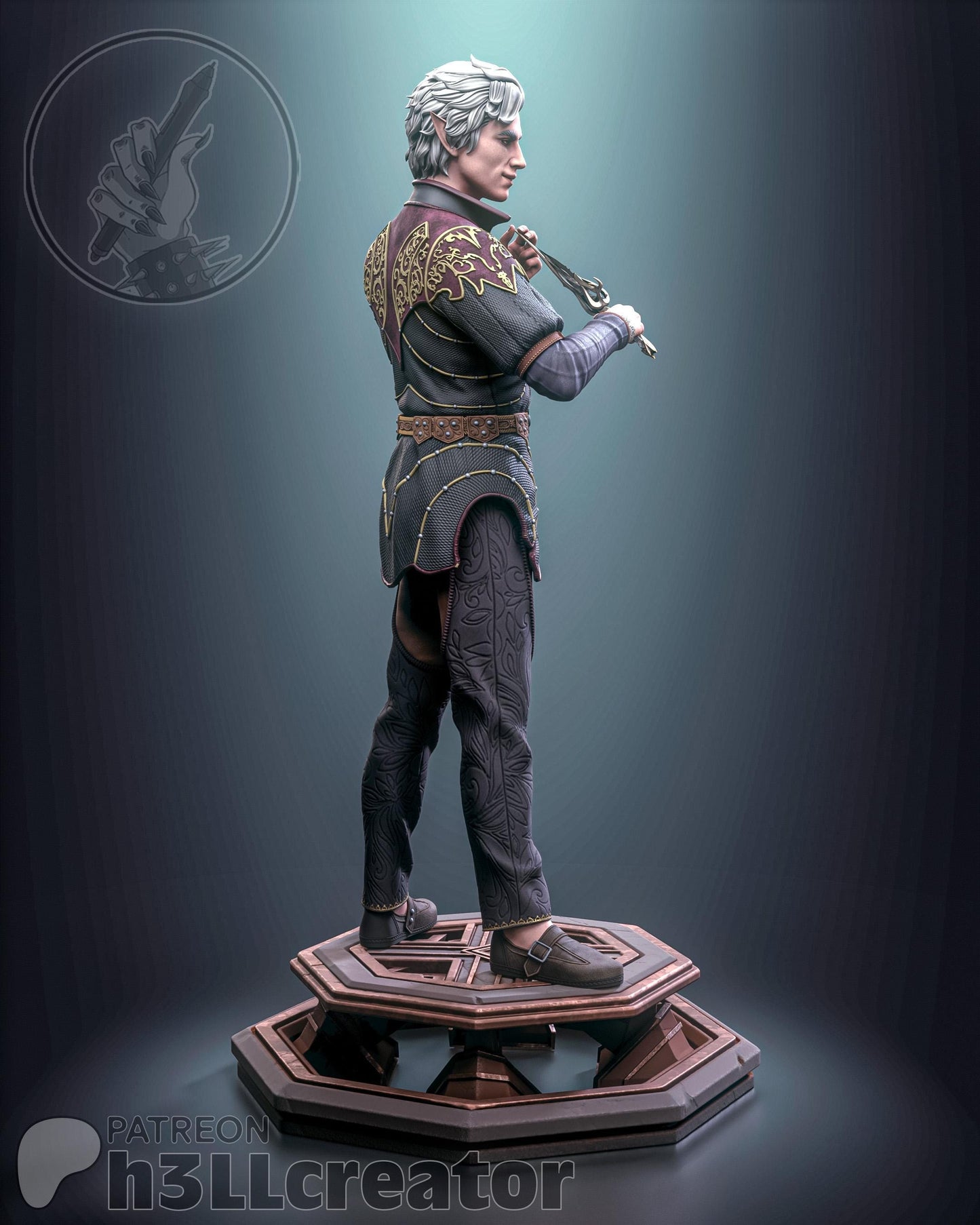 Pale Noble Garage Kit - Cunning Vampire Statue 1:12 Scale - 3D Printed Moonlight Wanderer Rogue Resin Figure