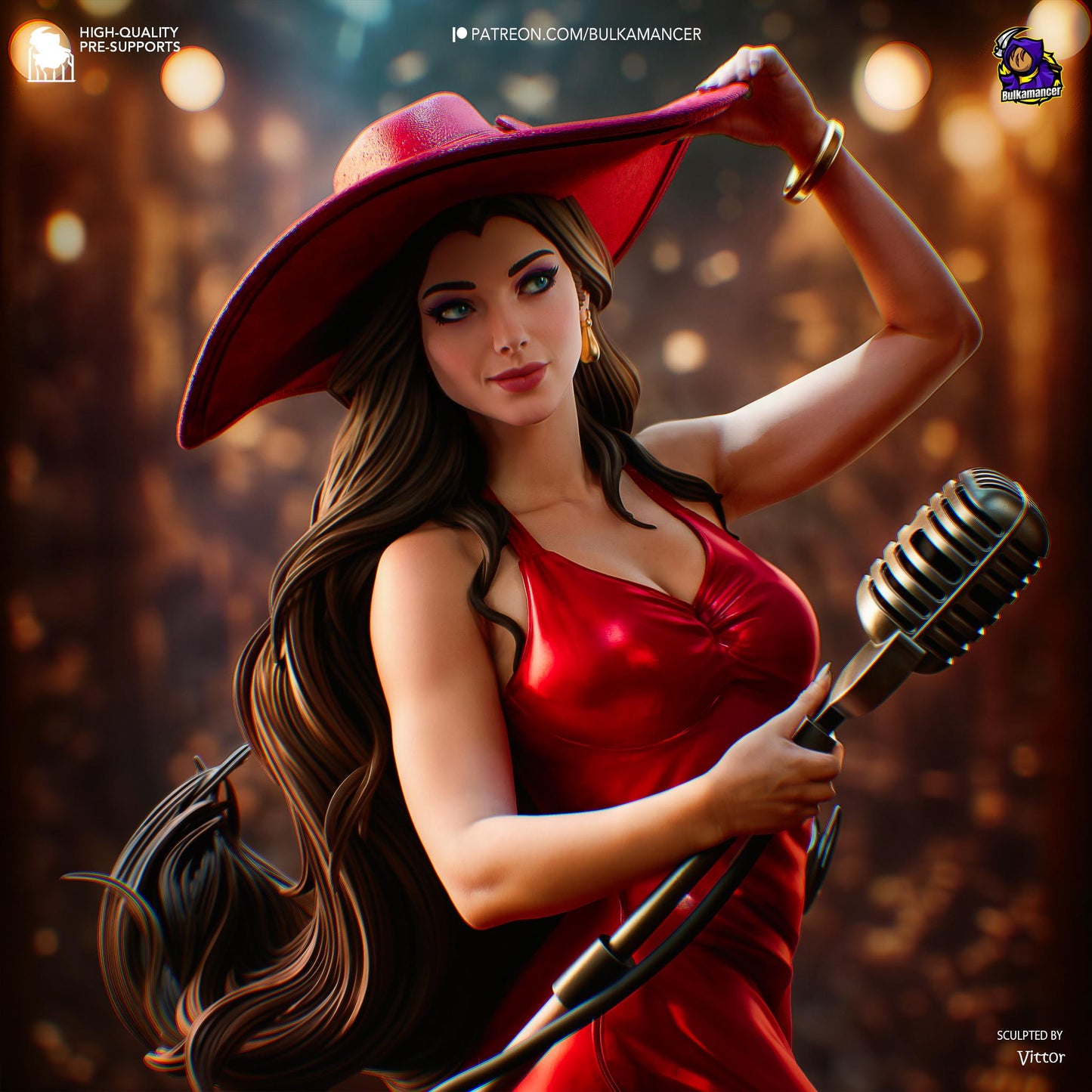 Metropolitan Mayor Garage Kit - Jazz Chanteuse Statue 1:8 Scale - 3D Printed Urban Singer Resin Figure
