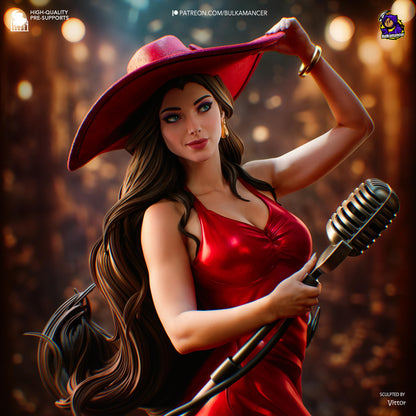 Metropolitan Mayor Garage Kit - Jazz Chanteuse Statue 1:8 Scale - 3D Printed Urban Singer Resin Figure